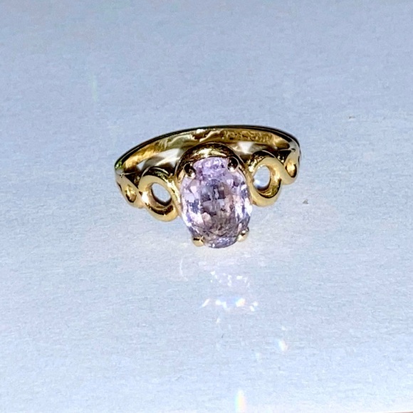 10k SOLID GOLD OVAL LAVENDER PURPLE BABY RING {NEW OLD STOCK} {VINTAGE} UNWORN! - Picture 2 of 9
